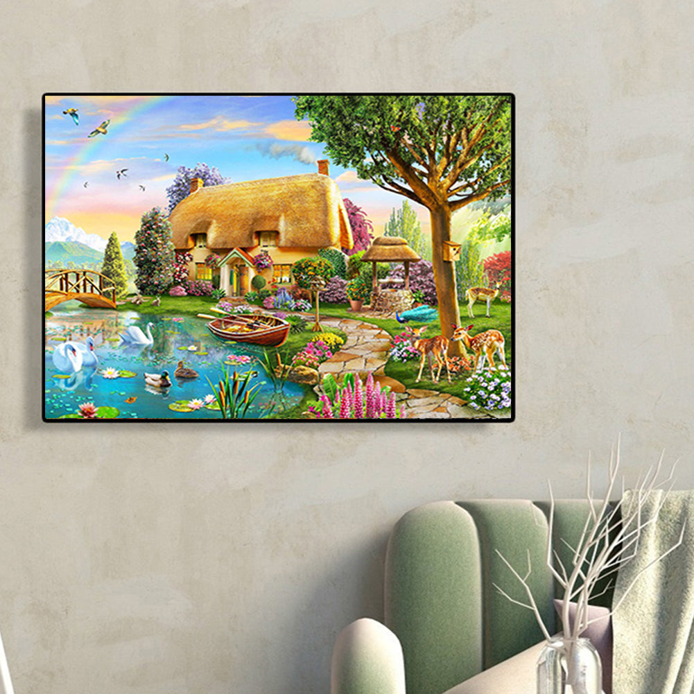 Jungle House - Full Square Drill Diamond Painting 40*30CM
