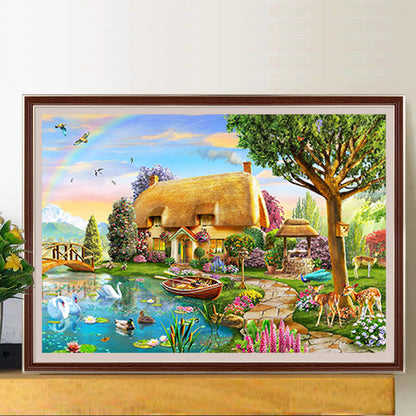 Jungle House - Full Square Drill Diamond Painting 40*30CM