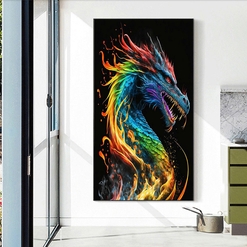 Colorful Dragon-O640*70cm(canvas) full-round drill diamond painting