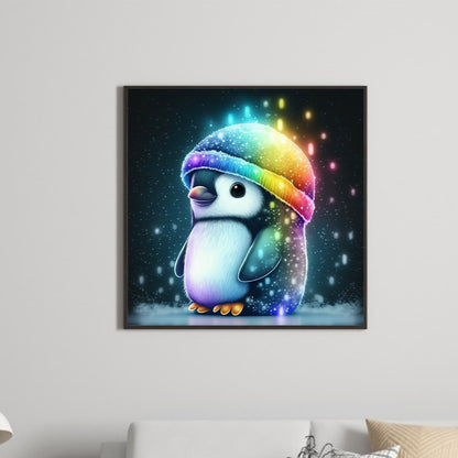 Penguin With Colorful Hat 30*30Ccm(canvas) full round drill diamond painting