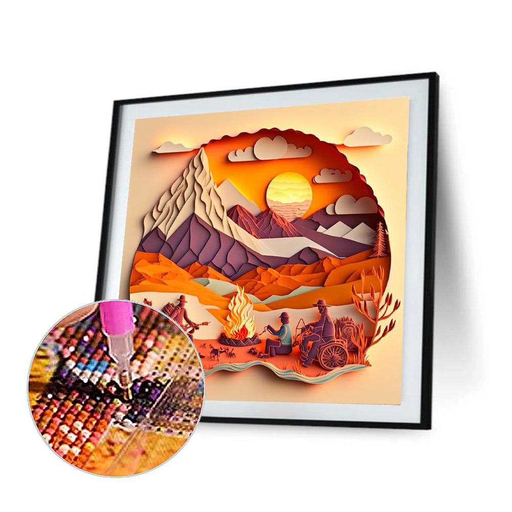 Twilight Campers Smoke 30*30Ccm(canvas) full round drill diamond painting