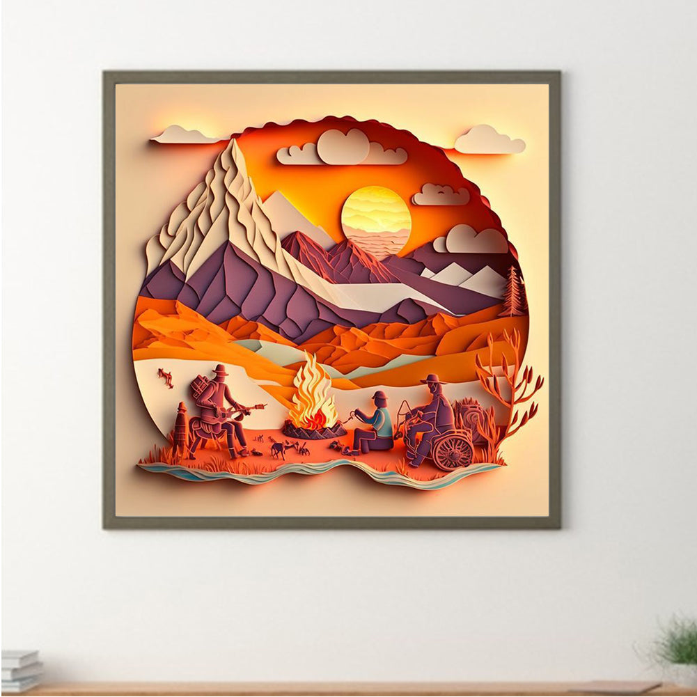 Twilight Campers Smoke 30*30Ccm(canvas) full round drill diamond painting