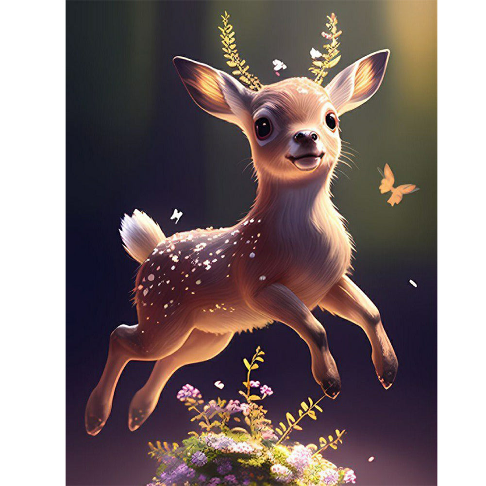 Running Deer 30*40Ccm(canvas) full round drill diamond painting