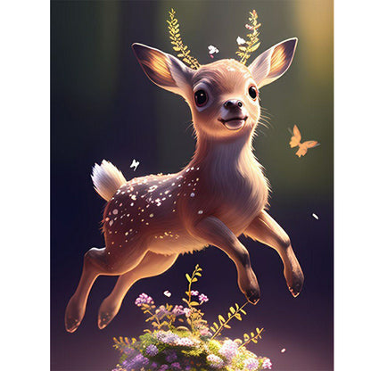 Running Deer 30*40Ccm(canvas) full round drill diamond painting