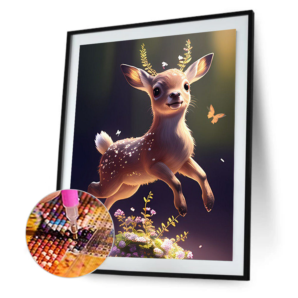 Running Deer 30*40Ccm(canvas) full round drill diamond painting
