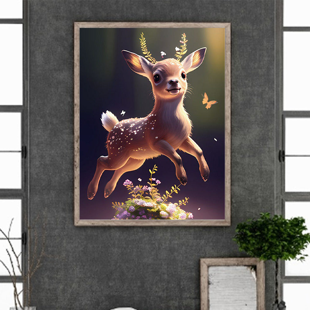Running Deer 30*40Ccm(canvas) full round drill diamond painting