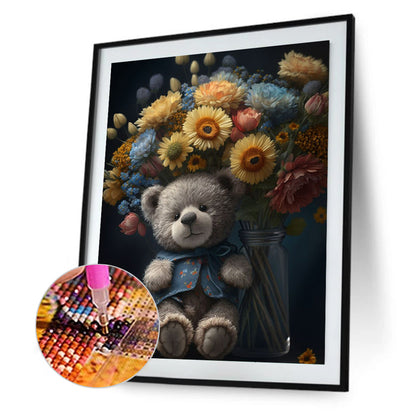 Doll And Flower 30*40Ccm(canvas) full round drill diamond painting