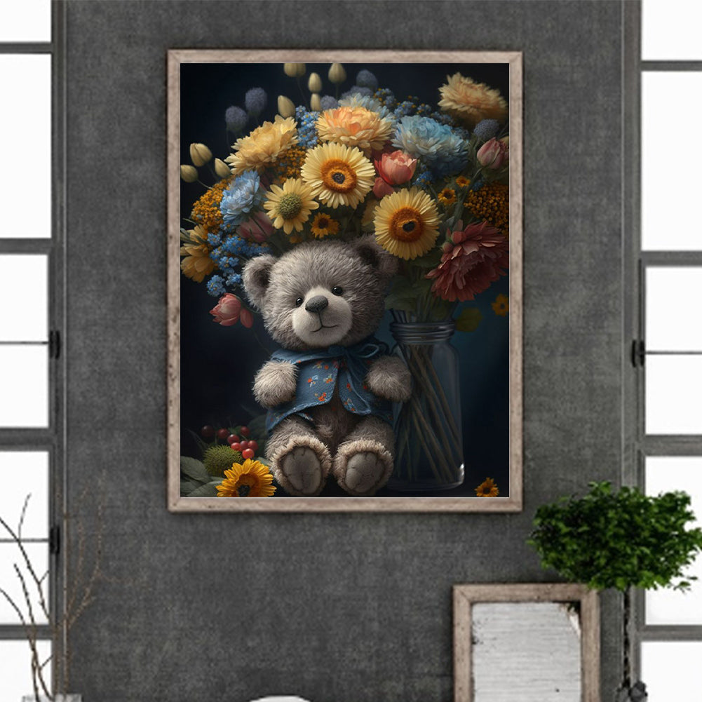 Doll And Flower 30*40Ccm(canvas) full round drill diamond painting