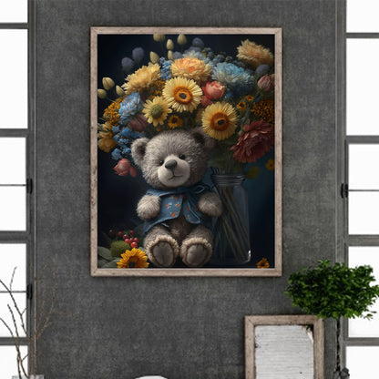 Doll And Flower 30*40Ccm(canvas) full round drill diamond painting