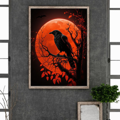 A Resident Crow During A Blood Moon 30*40Ccm(canvas) full round drill diamond painting