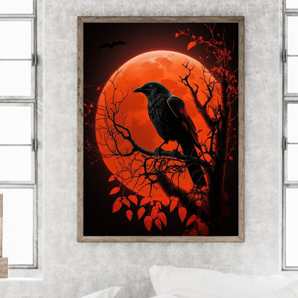 A Resident Crow During A Blood Moon 30*40Ccm(canvas) full round drill diamond painting