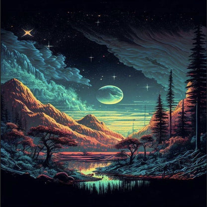 Night Forest - Full Round Drill Diamond Painting 40*60CM