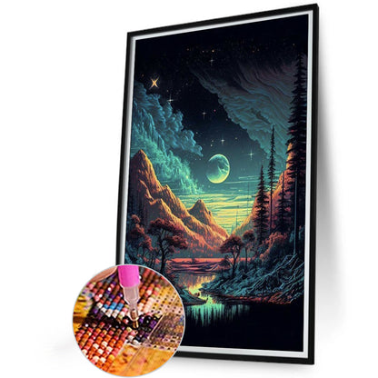 Night Forest - Full Round Drill Diamond Painting 40*60CM