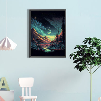 Night Forest - Full Round Drill Diamond Painting 40*60CM