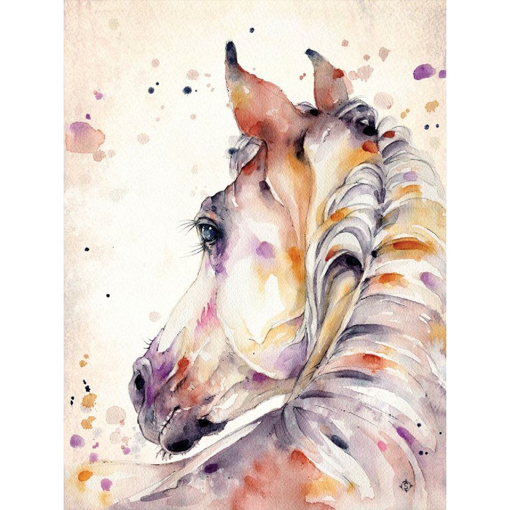 Watercolor Ink Horse - Full Round Drill Diamond Painting 30*40CM