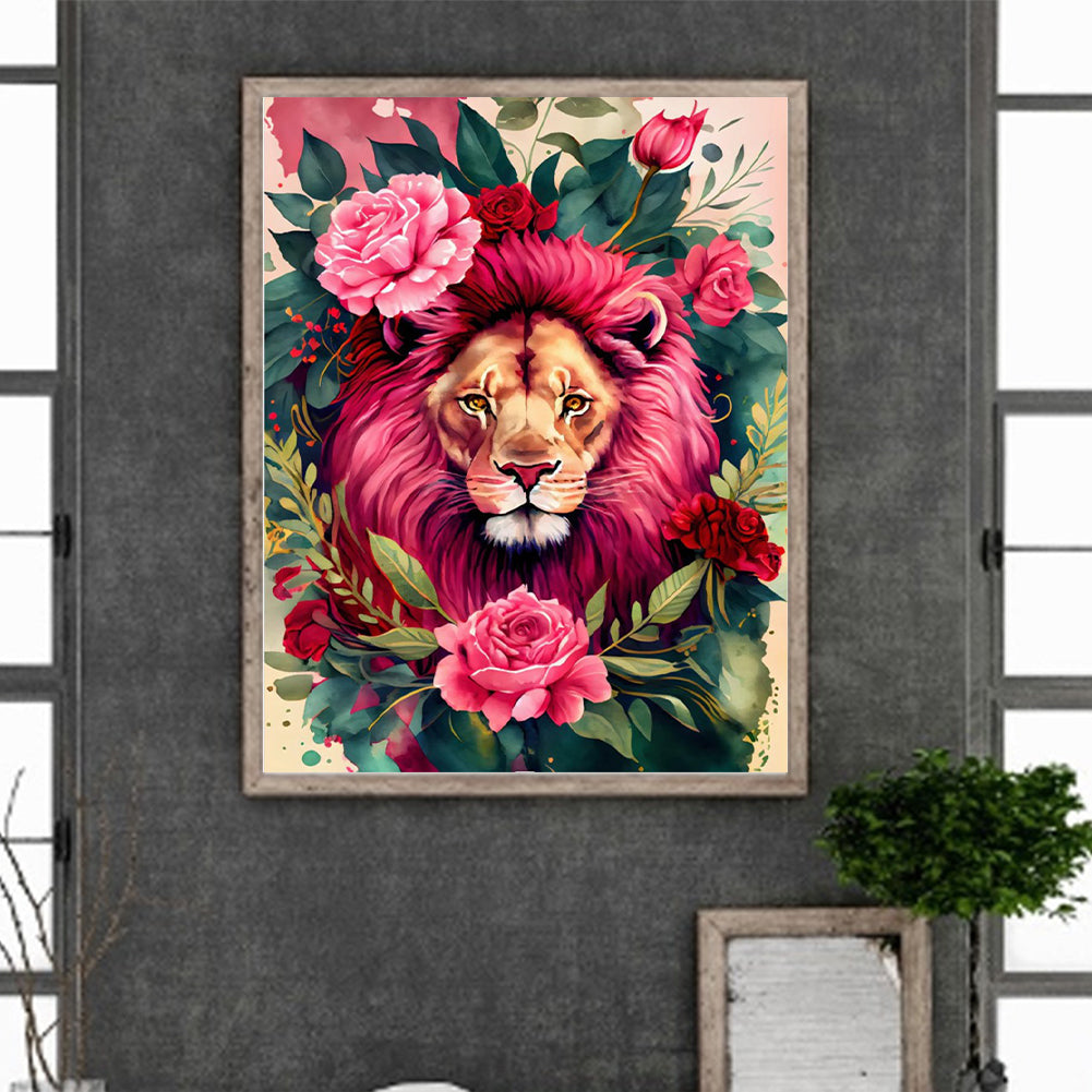 Lion 30*40Ccm(canvas) full round drill diamond painting