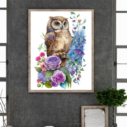 Owl 30*40Ccm(canvas) full round drill diamond painting