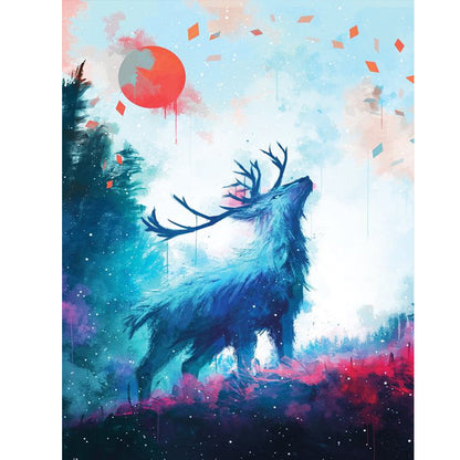 Deer Looking Up To The Sky 30*40Ccm(canvas) full round drill diamond painting