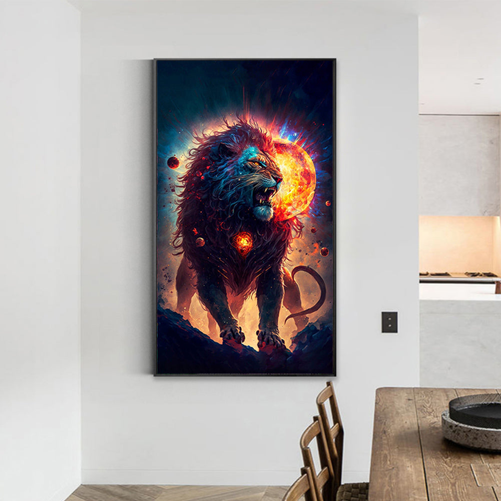 Lion And Fireball 40*70Ccm(canvas) full round drill diamond painting