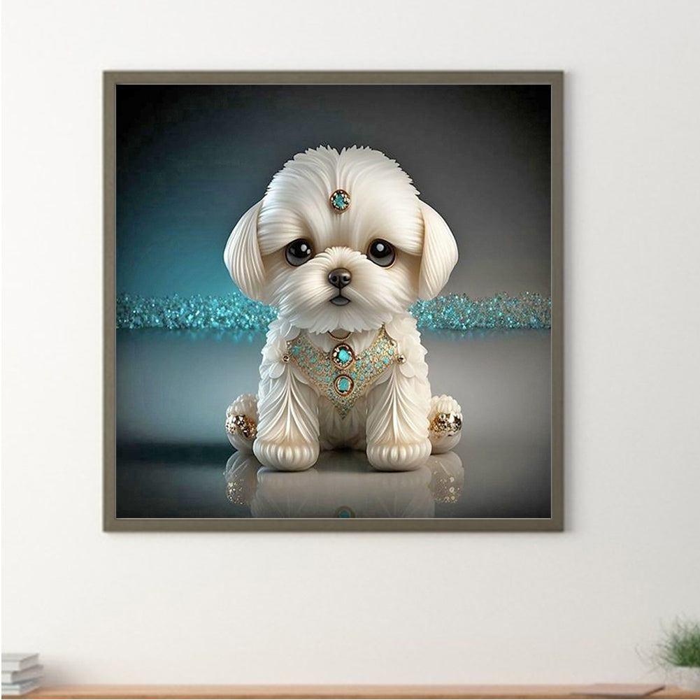 Cute Puppy - Full Round Drill Diamond Painting 30*30CM