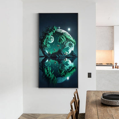 The Lonely Island Reflected In The Moonlight 40*70Ccm(canvas) full round drill diamond painting