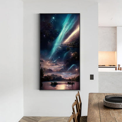 Double Aurora Galloping In The Night Sky 40*70Ccm(canvas) full round drill diamond painting