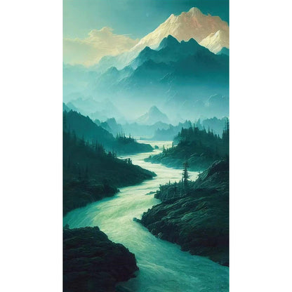 A Quiet Place Like Mountains, Rivers And Trees 40*70Ccm(canvas) full round drill diamond painting