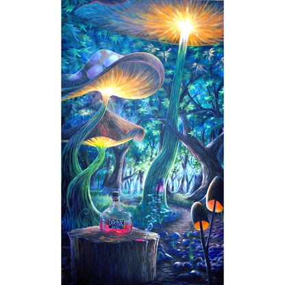 Glowing Mushroom 40*70Ccm(canvas) full round drill diamond painting