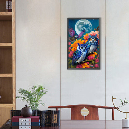 Owl - Full Round Drill Diamond Painting 30*50CM