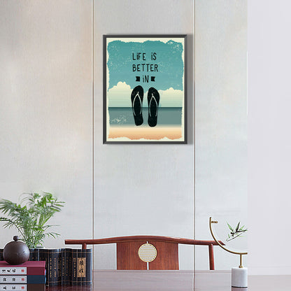 Beach Slippers - Full Round Drill Diamond Painting 30*40CM