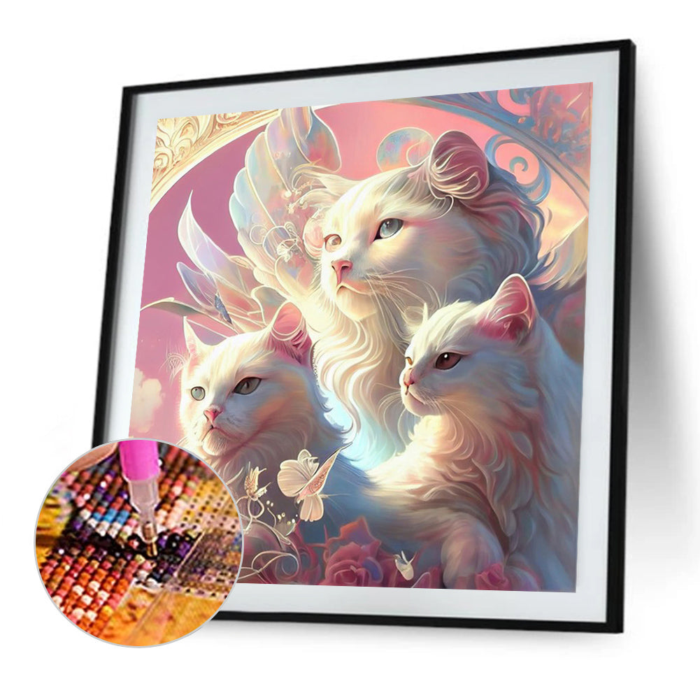 Angel Cat - Full Round Drill Diamond Painting 30*30CM