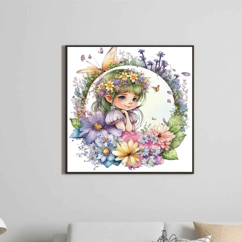 Flower Fairy 30*30Ccm(canvas) full round drill diamond painting