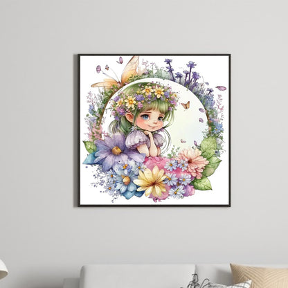 Flower Fairy 30*30Ccm(canvas) full round drill diamond painting