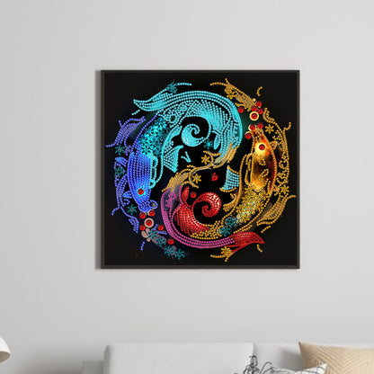 Tai Chi Yin Yang Carp - Special Shaped Drill Diamond Painting 30*30CM