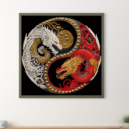 Tai Chi Yin Yang Dragon - Special Shaped Drill Diamond Painting 30*30CM