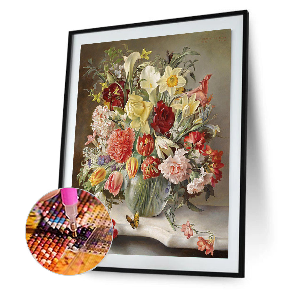 Oil Painting Bouquet - Full Round Drill Diamond Painting 30*40CM