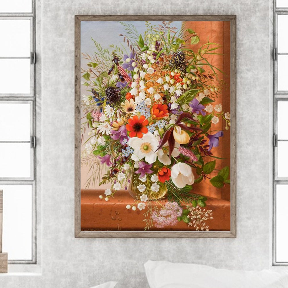 Oil Painting Bouquet - Full Round Drill Diamond Painting 30*40CM