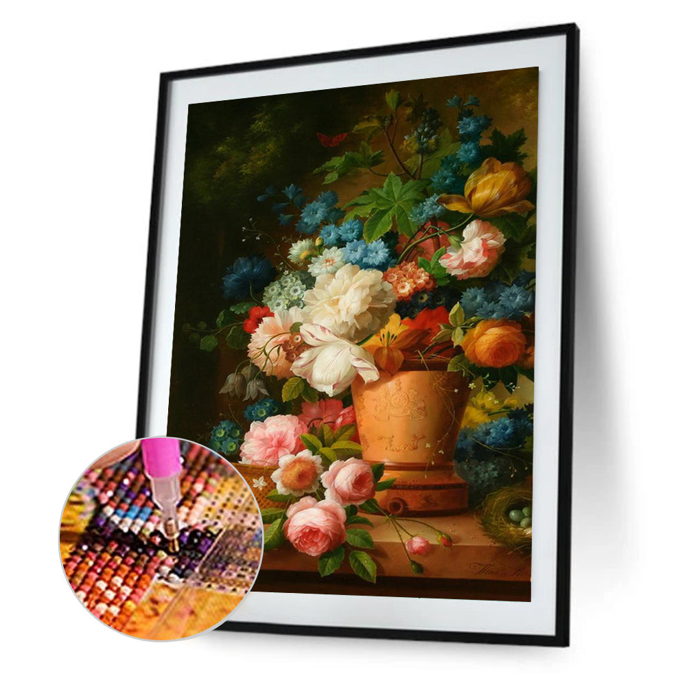 Oil Painting Bouquet - Full Round Drill Diamond Painting 30*40CM