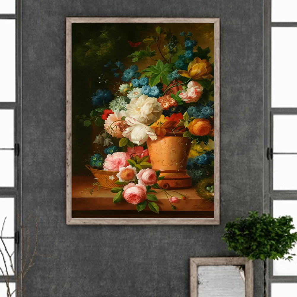 Oil Painting Bouquet - Full Round Drill Diamond Painting 30*40CM