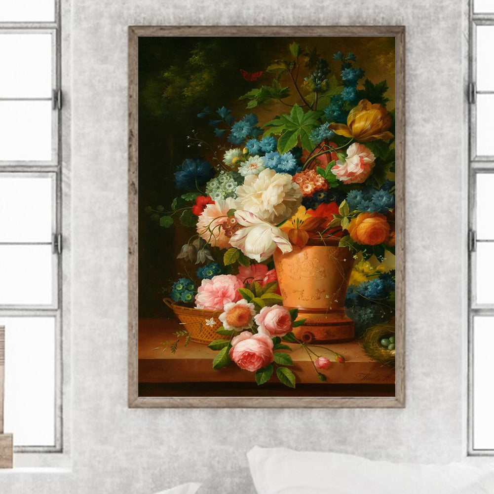 Oil Painting Bouquet - Full Round Drill Diamond Painting 30*40CM