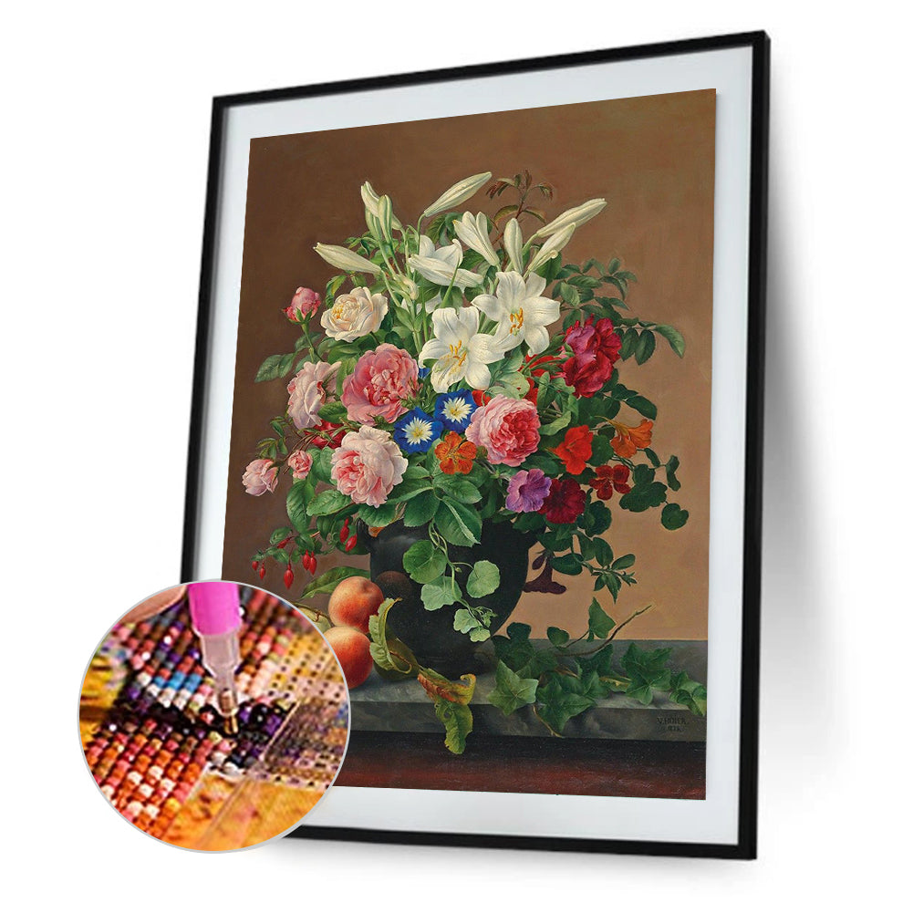 Oil Painting Bouquet - Full Round Drill Diamond Painting 30*40CM