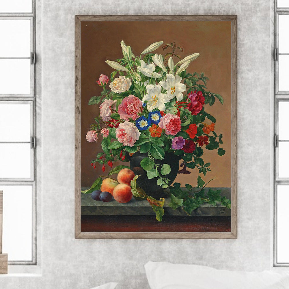 Oil Painting Bouquet - Full Round Drill Diamond Painting 30*40CM