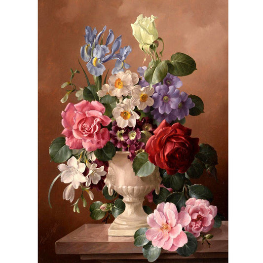 Oil Painting Bouquet - Full Round Drill Diamond Painting 30*40CM