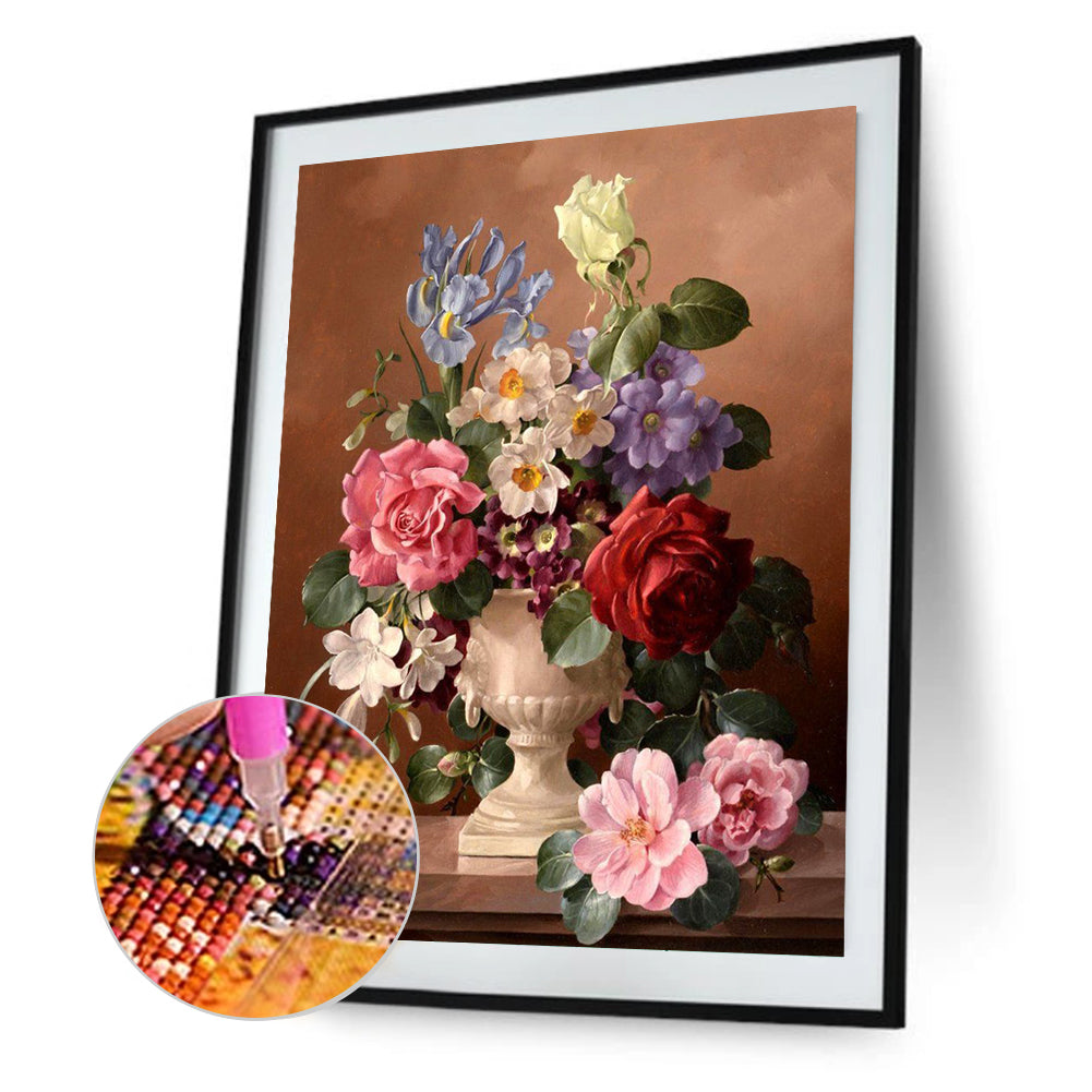 Oil Painting Bouquet - Full Round Drill Diamond Painting 30*40CM