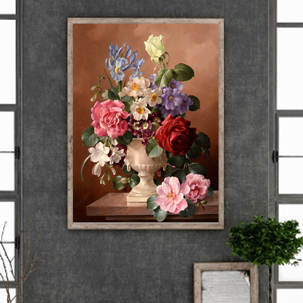 Oil Painting Bouquet - Full Round Drill Diamond Painting 30*40CM