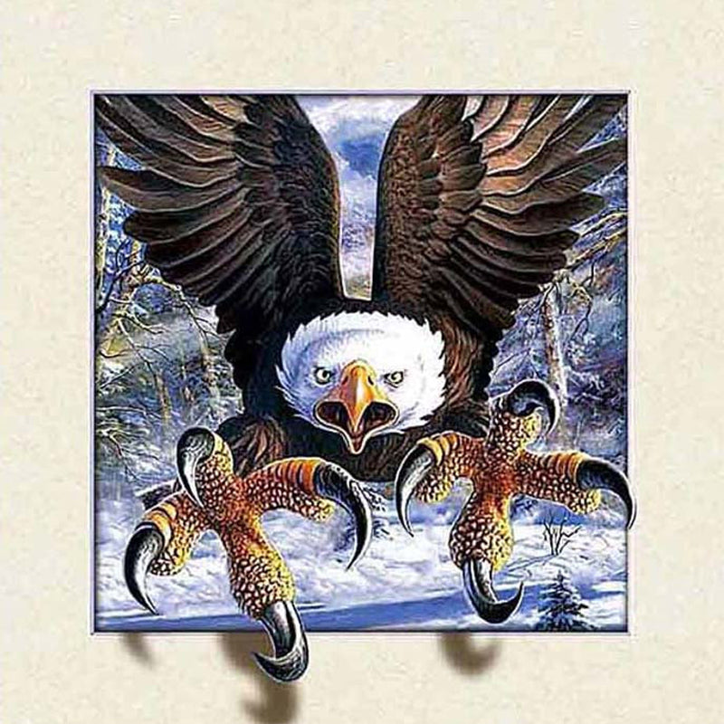 3D Picture Frame Vicious Eagle - Full Round Drill Diamond Painting 30*30CM