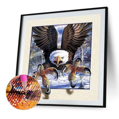 3D Picture Frame Vicious Eagle - Full Round Drill Diamond Painting 30*30CM