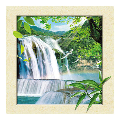 3D Picture Frame Small Bridge Flowing Water - Full Round Drill Diamond Painting 30*30CM