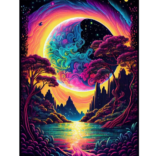 Color Fantasy Mountain Forest - Full Square Drill Diamond Painting 40*50CM