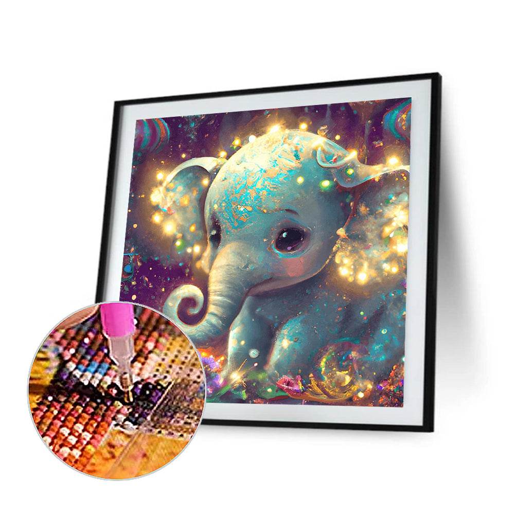 Glowing Elephant - Full Square Drill Diamond Painting 50*50CM